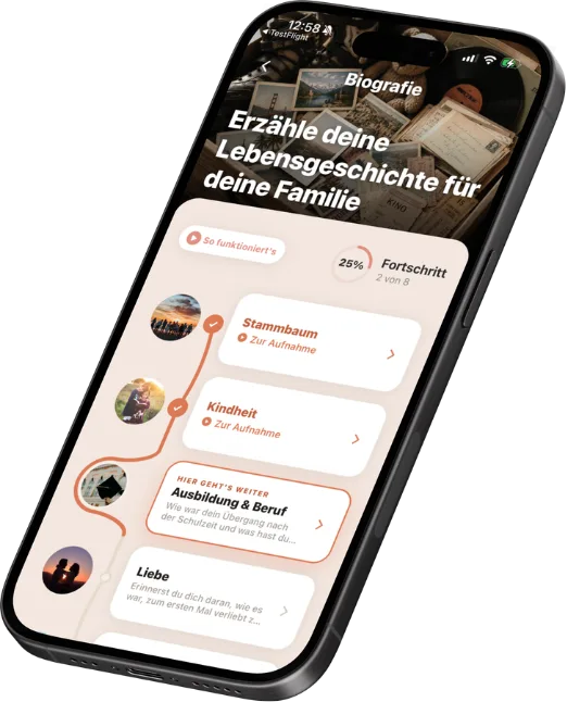 Famories App, Biografie erzählen