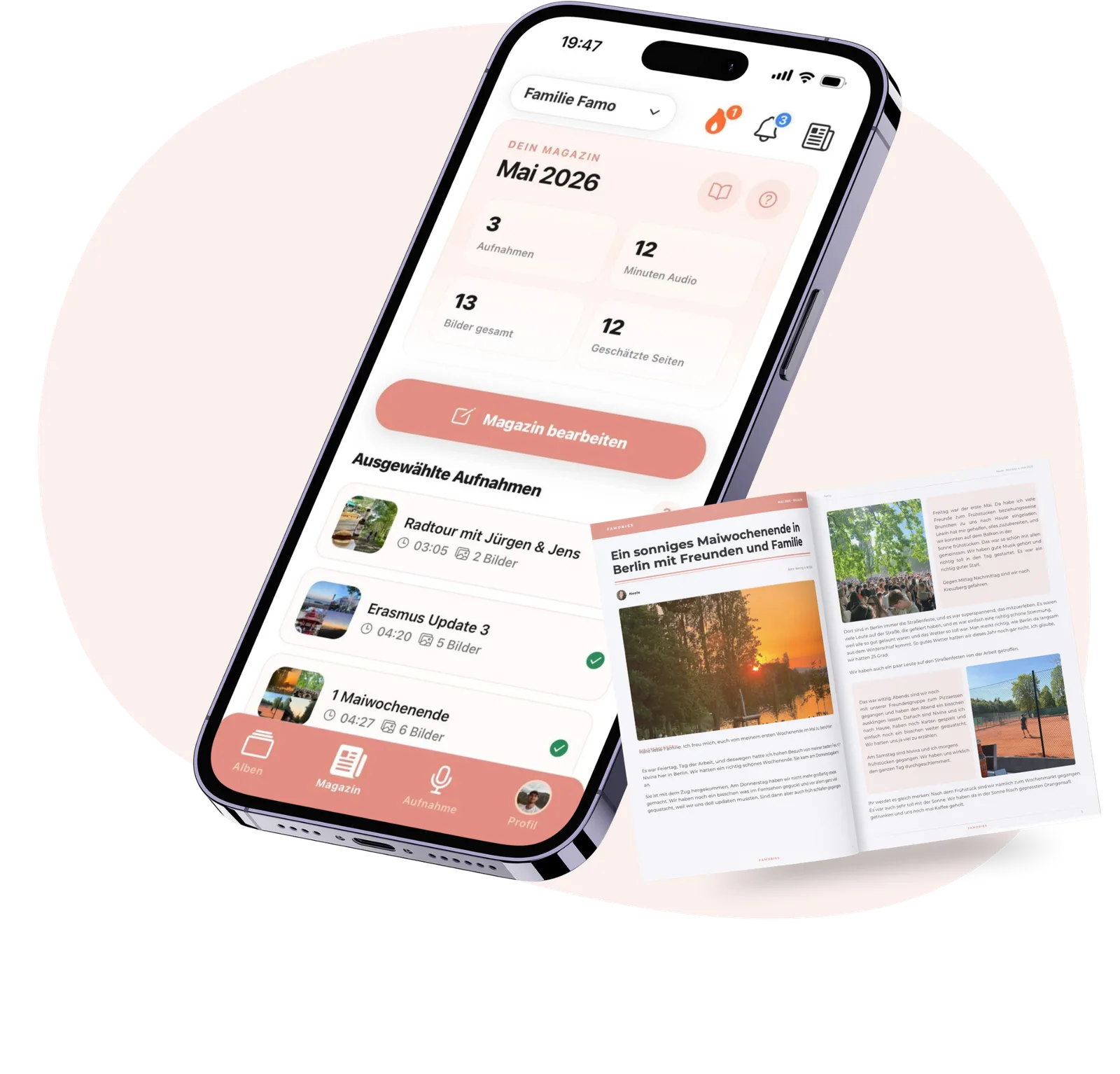 Famories Familienzeitung, App und gedruckte Familienzeitung