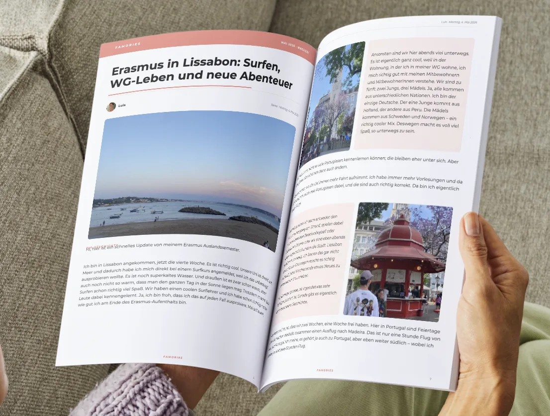 Famories Magazin, gedrucktes Familienmagazin zum Durchblättern