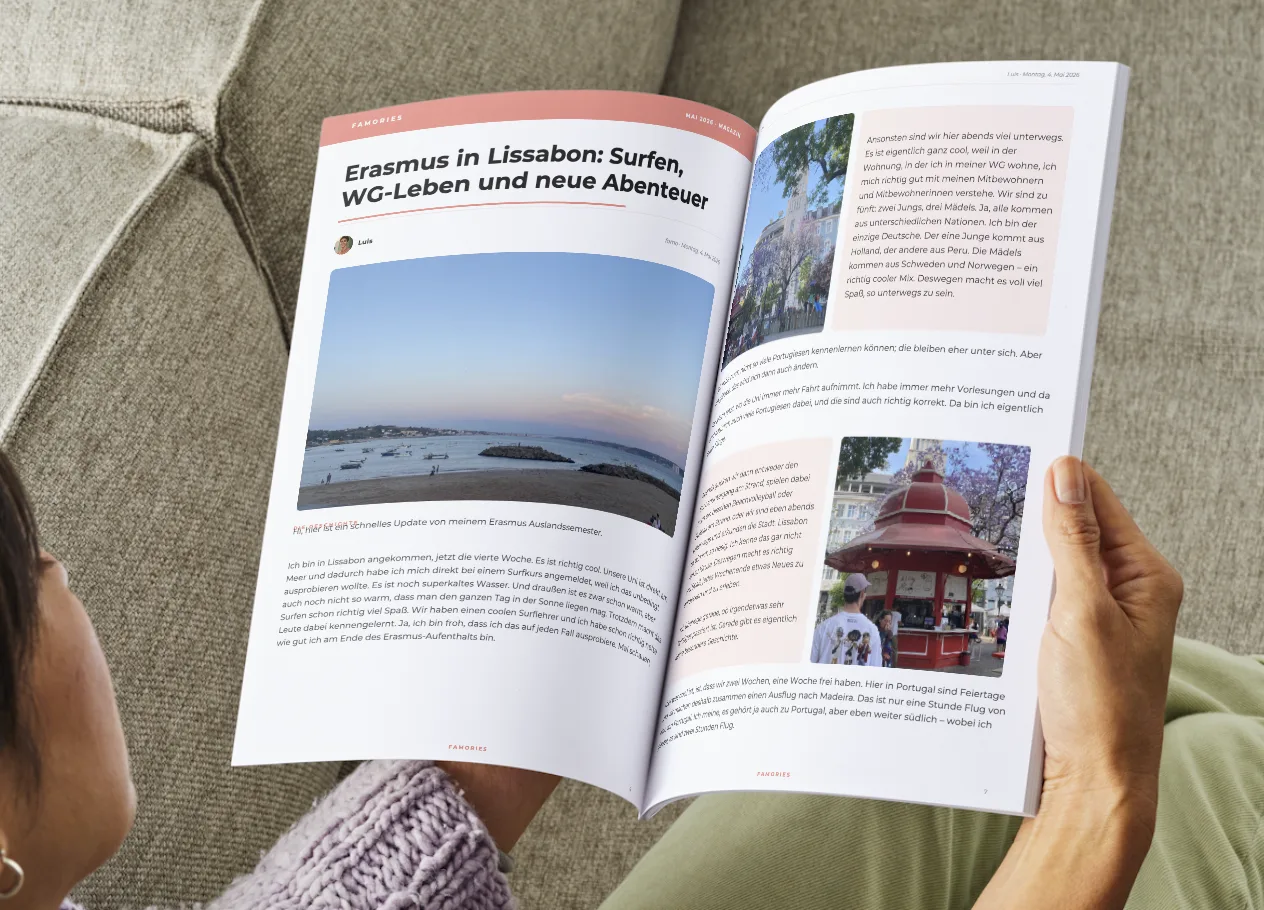 Gedrucktes Famories Familienmagazin zum Durchblättern