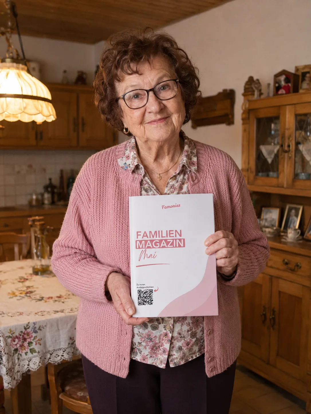 Oma liest das persönliche Famories Familienmagazin